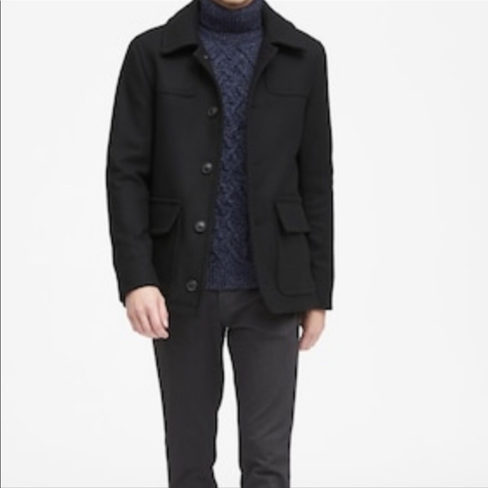 Banana Republic Italian Luxury Mario Bellucci Black Wool Blend Jacket-M